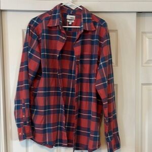 Men's Red and Blue Plaid Shirt